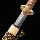 Handmade Chokuto Ninjato Straight Sword Folded Damascus Steel Blade Flower-Ninjato-Masahiro Katana-Samurai Sword Store