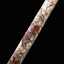 Handmade Chokuto Ninjato Straight Sword Folded Damascus Steel Blade Flower-Ninjato-Masahiro Katana-Samurai Sword Store