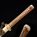 Handmade Chokuto Ninjato Straight Sword Folded Damascus Steel Blade Flower-Ninjato-Masahiro Katana-Samurai Sword Store