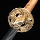 Handmade Chokuto Ninjato Straight Sword Folded Damascus Steel Blade Flower-Ninjato-Masahiro Katana-Samurai Sword Store