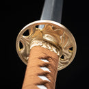 Handmade Chokuto Ninjato Straight Sword Folded Damascus Steel Blade Flower-Ninjato-Masahiro Katana-Samurai Sword Store
