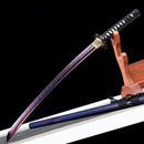 Handmade Damascus Folded Steel Real Japanese Wakizashi Sword With Purple Blade-Katana-Masahiro Katana-Samurai Sword Store