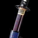 Handmade Damascus Folded Steel Real Japanese Wakizashi Sword With Purple Blade-Katana-Masahiro Katana-Samurai Sword Store