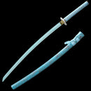 Handmade Japanese Katana Sword 1045 Carbon Steel With Teal Blade And Scabbard-Katana-Showhigh-Samurai Sword Store