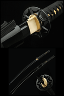 Handmade Japanese Katana Sword 1060 Carbon Steel With Black Scabbard-Katana-Showhigh-Samurai Sword Store