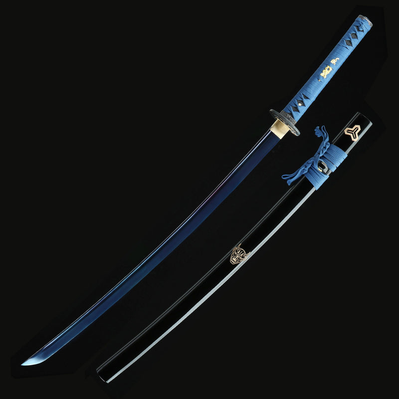 Handmade Japanese Katana Sword 1060 Carbon Steel With Blue Blade
