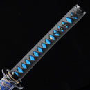 Handmade Japanese Katana Sword 1060 Carbon Steel With Blue Blade And Scabbard-Katana-Showhigh-Samurai Sword Store