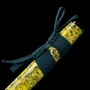 Handmade Japanese Katana Sword 1060 Carbon Steel With Musashi Tsuba Green Gold-Katana-Masahiro Katana-Samurai Sword Store