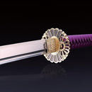 Handmade Japanese Katana Sword With Golden Sunflower Tsuba-Katana-Showhigh-Samurai Sword Store