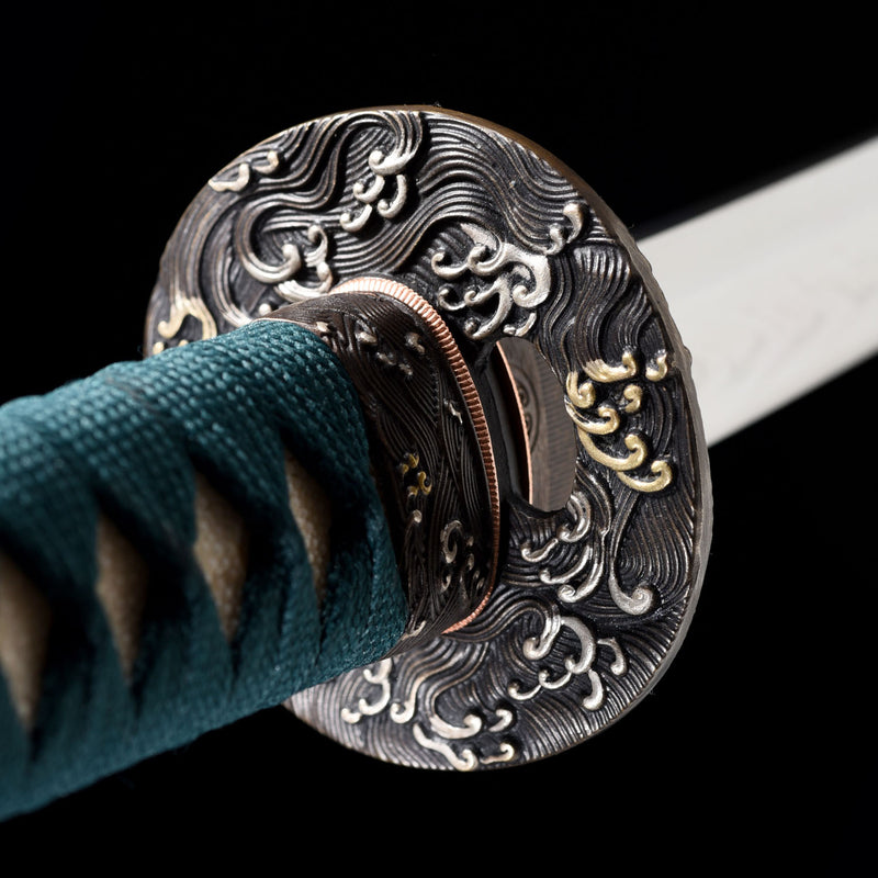 Handmade Japanese Katana Sword With T10 Steel Clay Tempered Real Hamon
