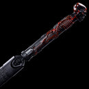 Handmade Japanese Ninjato Sword With Black Blade Skull-Ninjato-Showhigh-Samurai Sword Store