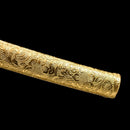 Handmade Japanese Samurai Katana Sword High Manganese Steel With Golden Blade And Scabbard-Katana-Masahiro Katana-Samurai Sword Store