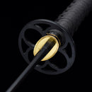 Handmade Japanese Sword T10 Clay Tempered Steel Katana Real Hamon Full Tang With Black Scabbard-Katana-Masahiro Katana-Samurai Sword Store