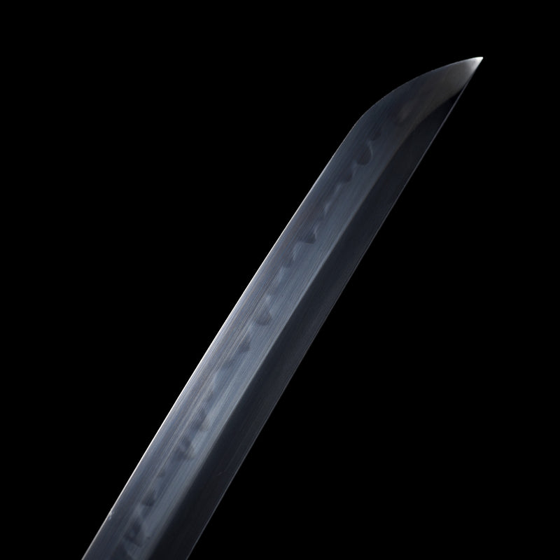 Handmade Japanese Sword T10 Clay Tempered Steel Katana Real Hamon Full Tang With Black Scabbard