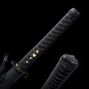 Handmade Japanese Sword T10 Clay Tempered Steel Katana Real Hamon Full Tang With Black Scabbard-Katana-Masahiro Katana-Samurai Sword Store