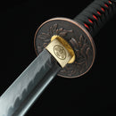 Handmade Japanese Sword T10 Folded Clay Tempered Steel With Red Scabbard-Katana-Showhigh-Samurai Sword Store