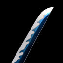 Handmade Japanese Wakizashi Sword High Manganese Steel With Blue Blade And Silver Scabbard-Katana-Masahiro Katana-Samurai Sword Store