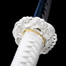 Handmade Japanese Wakizashi Sword High Manganese Steel With Blue Blade And Silver Scabbard-Katana-Masahiro Katana-Samurai Sword Store