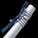 Handmade Japanese Wakizashi Sword High Manganese Steel With Blue Blade And Silver Scabbard-Katana-Masahiro Katana-Samurai Sword Store