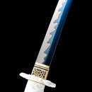 Handmade Japanese Wakizashi Sword High Manganese Steel With Blue Blade And Silver Scabbard-Katana-Masahiro Katana-Samurai Sword Store