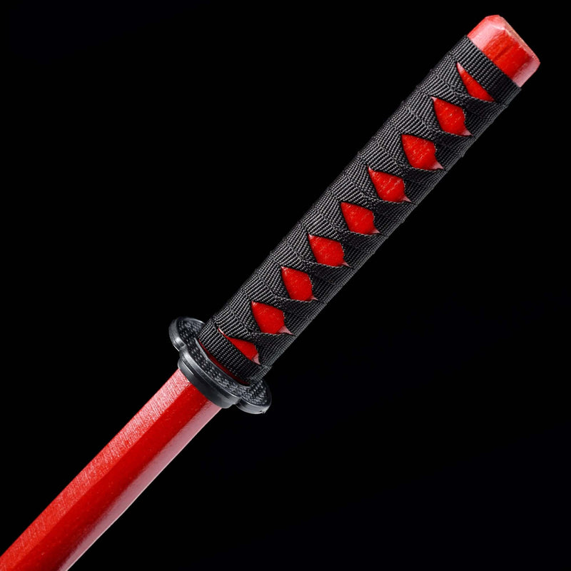 Handmade Red Wooden Bokken – Kendo, Iaido, Daito Practice & Sparring Katana Training Sword