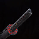 Handmade Red Wooden Katana – Practice Samurai Sword with Black Leather Scabbard-Katana-Masahiro Katana-Samurai Sword Store