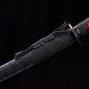 Handmade Red Wooden Katana – Practice Samurai Sword with Black Leather Scabbard-Katana-Masahiro Katana-Samurai Sword Store