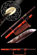 Handmade Samurai Ninjato Sword 1060 Carbon Steel With Red Blade-Ninjato-Masahiro Katana-Samurai Sword Store