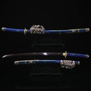 Japanese Tachi Odachi Sword With Damascus Steel With Blue Scabbard-Tachi-Masahiro Katana-Samurai Sword Store