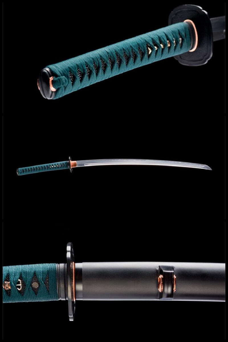 Hand Made High Quality T10 Steel Japanese Katana Swords Green